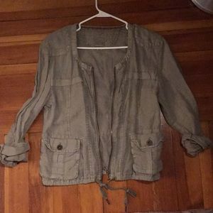 Linen utility jacket